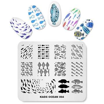 KADS Nail Art Stamp Plate Ocean Sea Mermaid Series Nail stamping plate Template Image Plate Nail Art DIY Decoration Tool