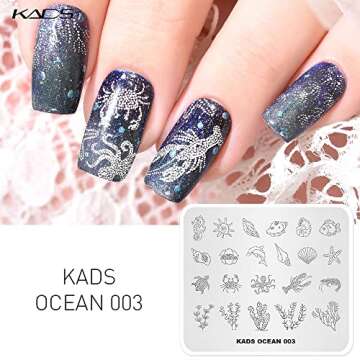 KADS Nail Art Stamp Plate Ocean Sea Mermaid Series Nail stamping plate Template Image Plate Nail Art DIY Decoration Tool