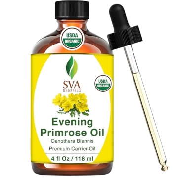 SVA Evening Primrose Oil Organic - 4 Fl Oz – 100% Natural Cold Pressed Organic Evening Primrose Oi...