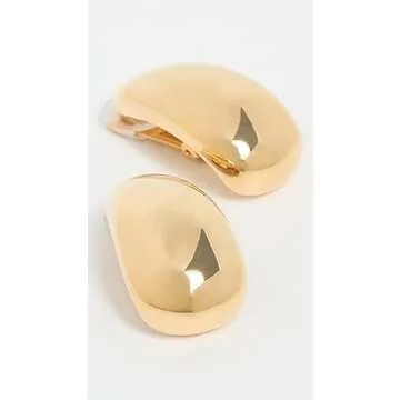 Kenneth Jay Lane Polished Gold Long Tapered Hoop Clip Earrings (Wide Clip Hoop - Large)
