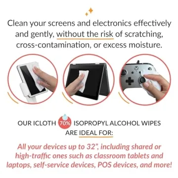 iCloth 70% Isopropyl Alcohol Wipes – Large 100 Count