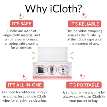 iCloth 70% Isopropyl Alcohol Wipes – Large 100 Count