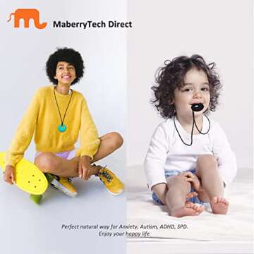 Sensory Chew Necklaces for Kids - Safe Silicone 4 Pack