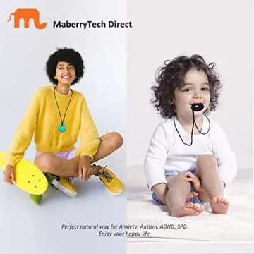 Sensory Chew Necklaces for Kids - Safe Silicone 4 Pack