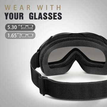 OutdoorMaster OTG Ski Goggles for All Ages - UV Protected