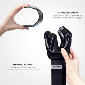 OutdoorMaster OTG Ski Goggles for All Ages - UV Protected