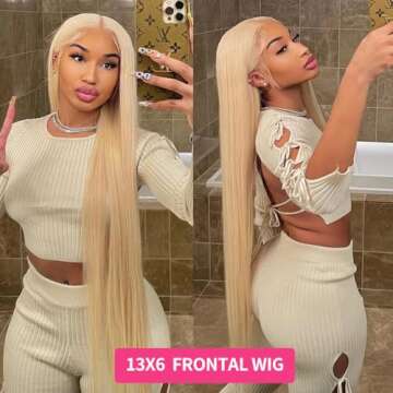 613 13x6 Lace Front Wig Human Hair 34 Inch 613 HD Transparent Lace Frontal Wig for Women 613 Hd Lace Frontal Wig 13x6 613 Human Hair Wig Blonde Wig Human Hair 13x6 Pre Plucked With Baby Hair