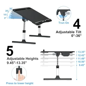 EVETTO X-Large Adjustable Laptop Bed Desk for Comfort