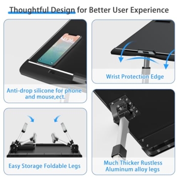 EVETTO X-Large Adjustable Laptop Bed Desk for Comfort