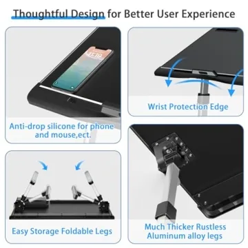EVETTO X-Large Adjustable Laptop Bed Desk for Comfort