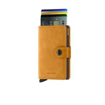 SECRID - Mini wallet Genuine Leather RFID Safe Card Case for max 12 cards (Ochre)