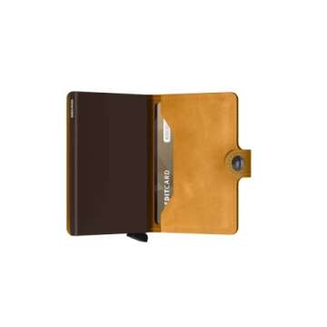 SECRID - Mini wallet Genuine Leather RFID Safe Card Case for max 12 cards (Ochre)