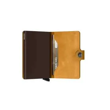 SECRID - Mini wallet Genuine Leather RFID Safe Card Case for max 12 cards (Ochre)
