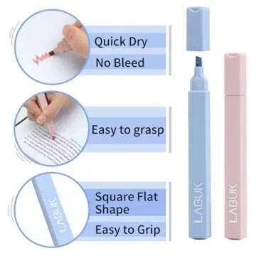 LABUK Pastel Highlighters for School and Office Supplies