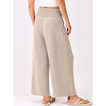 Wide Leg Palazzo Pants for Women - ANRABESS Summer Trousers