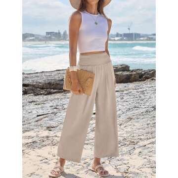 Wide Leg Palazzo Pants for Women - ANRABESS Summer Trousers