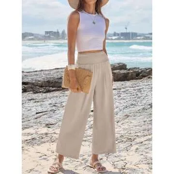 Wide Leg Palazzo Pants for Women - ANRABESS Summer Trousers