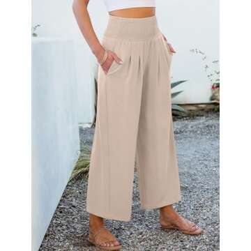 Wide Leg Palazzo Pants for Women - ANRABESS Summer Trousers