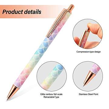 Glitter Air Release Weeding Tool Pin Pen Vinyl Installation, Anti-Slip Weeding Pen for Vinyl, includes 1 Pc Retractable Vinyl Weeding Pen with 2 Pcs Refills