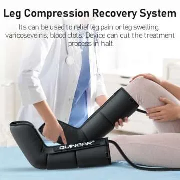 QUINEAR Leg Recovery System for Athletes, Recovery Boots, Leg Compression Massager for Circulation and Pain Relief - Time Adjustable(FSA or HSA Approved)