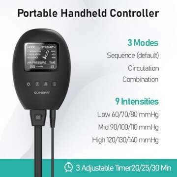 QUINEAR Leg Recovery System for Athletes, Recovery Boots, Leg Compression Massager for Circulation and Pain Relief - Time Adjustable(FSA or HSA Approved)