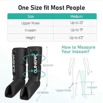 QUINEAR Leg Recovery System for Athletes, Recovery Boots, Leg Compression Massager for Circulation and Pain Relief - Time Adjustable(FSA or HSA Approved)