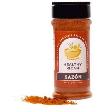 Healthy Rican Sazon Latin Herb Seasoning Mix 3.6 oz, 102g, Non-GMO, No MSG or Preservatives, No Artificial Flavor or Color, No Salt, Black Pepper Free, Gluten Free, Keto Friendly, Whole 30 Approved (Sazon)