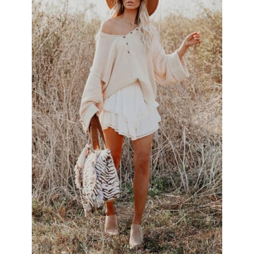 Aoudery Flowy Shorts for Women Casual Boho Ruffle Skorts