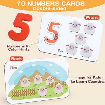 Kidsciety Number Alphabet Flash Cards, Montessori Learning Educational Toys for 3 4 5 Year Old - ABC...