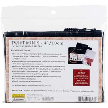 ChiaoGoo Circular Knitting Needle - Stainless Steel, 10 cm, Flexible Cables