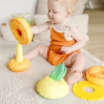 Melissa & Doug Multi-Sensory Pineapple Soft Stacker Toy