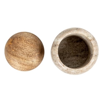 Creative Co-Op Marble Canister with Wood Lid