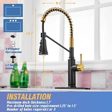 Stylish Achelous Kitchen Faucet with Pull Down Sprayer