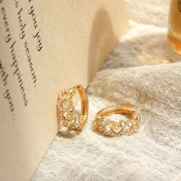 Stylish VACRONA Gold Plated Huggie Earrings for Women