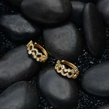 Stylish VACRONA Gold Plated Huggie Earrings for Women