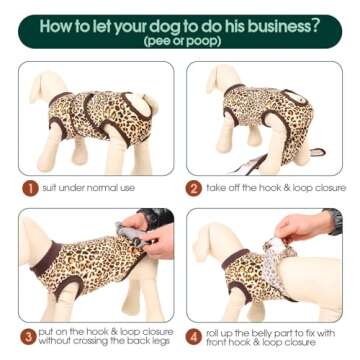 Kuoser Dog Surgery Recovery Suit, Recovery Suit for Female Male Dogs, Dog Onesie After Surgery Spay Neuter, Anti-Licking Pet Surgical Recovery Snugly Suit, Bodysuit for Abdominal Wounds Skin Disease