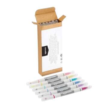Amazon Basics Erasable Highlighters Assorted Colors, Dual Tip, 12-Pack, Office and School Supplies for Note-Taking