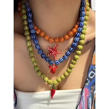 Colorful Handmade Beaded Necklace Set for Women