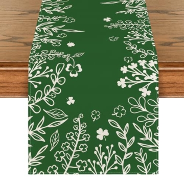Stunning Artoid Mode Green Table Runner for St. Patrick's Day Celebrations, 13 x 72 Inch Decoration