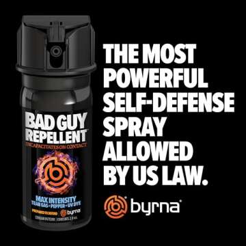 Byrna BGR MAX Pepper Spray + Tear Gas | Maximum Stopping Power | Attacker Tracker UV Marking DYE Technology | Military Strength Self-Defense Stream Spray (2 OZ)