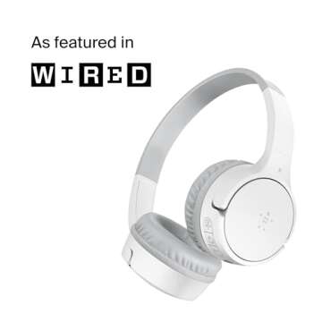Belkin SoundForm Mini - Wireless Bluetooth Headphones for Kids with 30H Battery Life, 85dB Safe Volu...