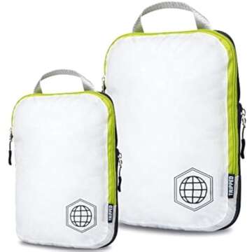 TRIPPED Travel Gear Compression Packing Cubes for Travel - Luggage and Backpack Organizer Packaging ...