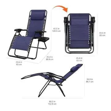 Adjustable Zero Gravity Lounge Chairs Set with Table