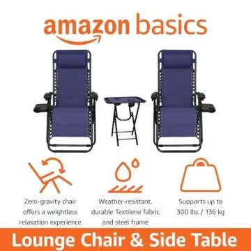 Adjustable Zero Gravity Lounge Chairs Set with Table
