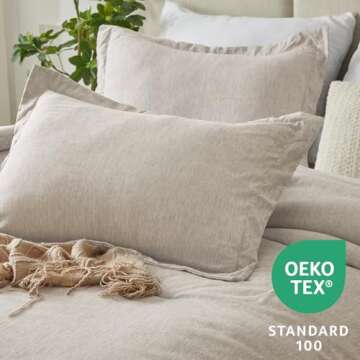 CozyLux California King Comforter Set - 3 Pieces Beige Soft Luxury Cationic Dyeing Cal King Size Bedding Comforter All Season, Breathable Lightweight Boho Bed Sets with 1 Comforter and 2 Pillow Shams