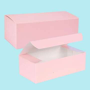 CakeSupplyShop Celebrations Set of 10 Glossy Pink Wedding Party Favor Boxes 5.5" x 2.75" x 1.75"