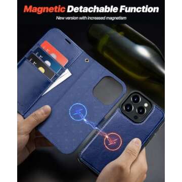 OCASE iPhone 15 Pro Detachable Wallet and Phone Case