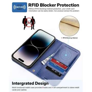 OCASE iPhone 15 Pro Detachable Wallet and Phone Case