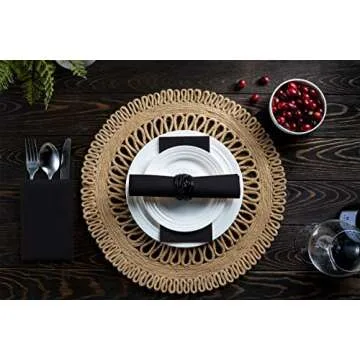 100 Linen-Feel Black Paper Napkins - Decorative Cloth-Like Black Dinner Napkins - Soft And Absorbent. For Kitchen, Party, Wedding, Bathroom Or Any Occasion. (Pack of 100)