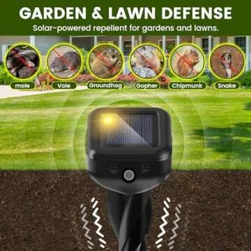 CIIC Mole Repellent Solar Powered for Lawns, Snake Repellent for Yard, Solar Gopher Repellent Ultras...